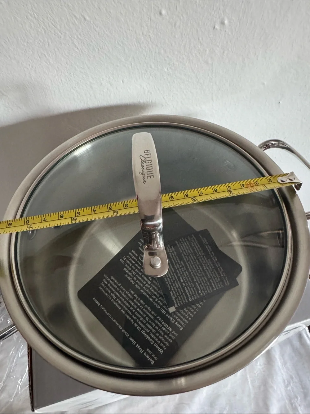 Belgique Classique 3 Qt Soup Pot NEW Stainless Steel Glass Lid